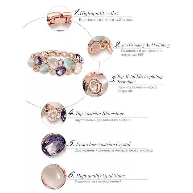 Shining Diva Fashion Latest Stylish Rose Gold Austrian Crystal Bracelet For Women And Girls (11942B)