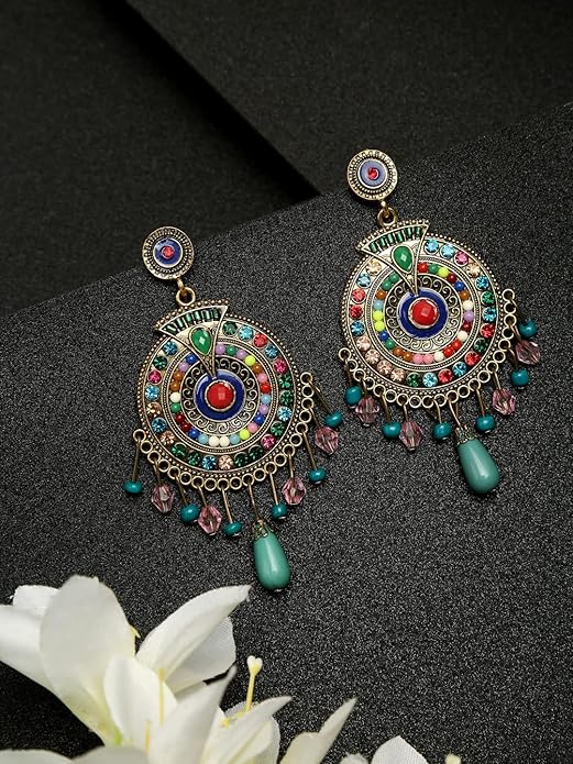 YouBella Jewellery Bohemian Multi-Color Earrings for Girls and Women